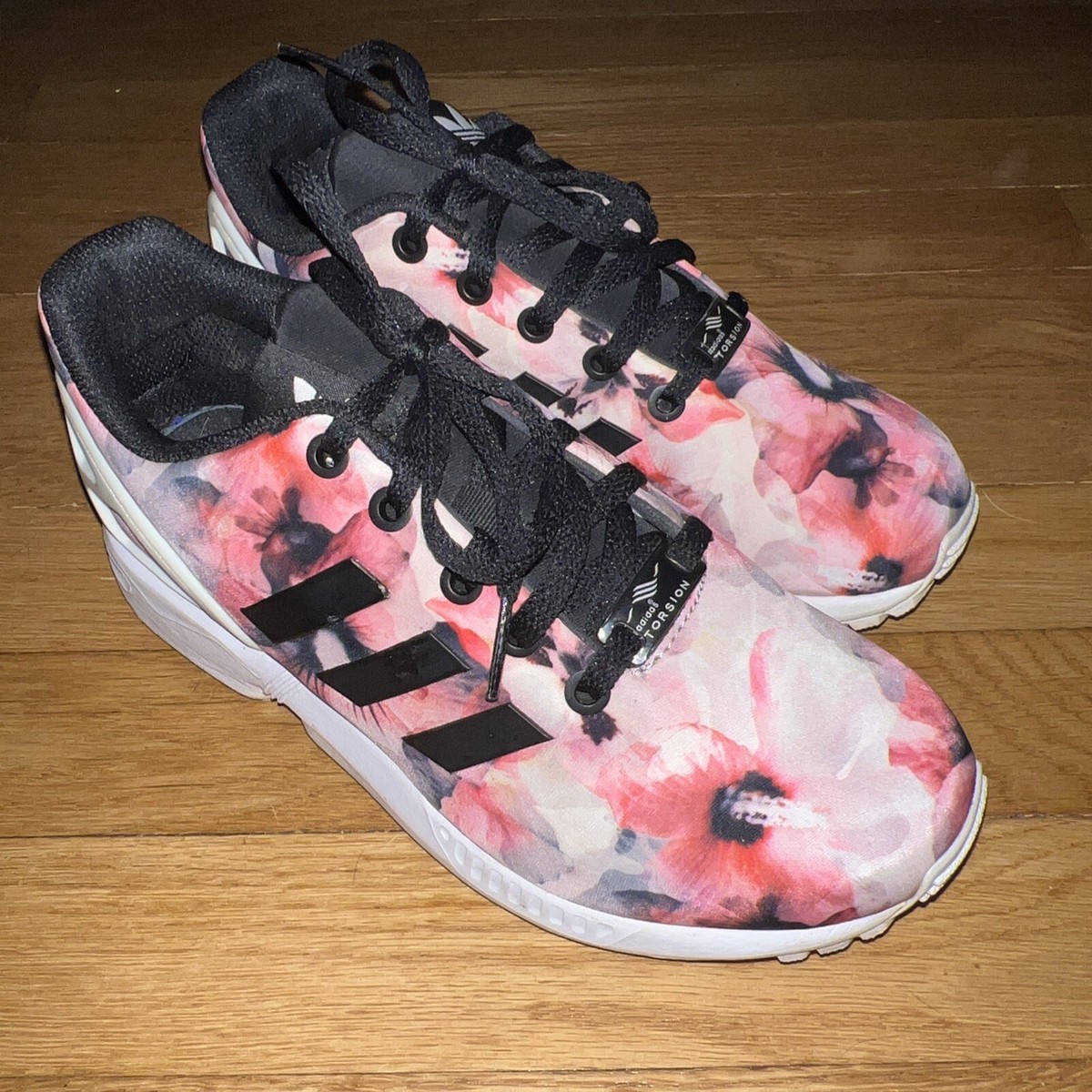 Adidas Torsion ZX Flux Sneakers Art #B25643 Floral Women's Size