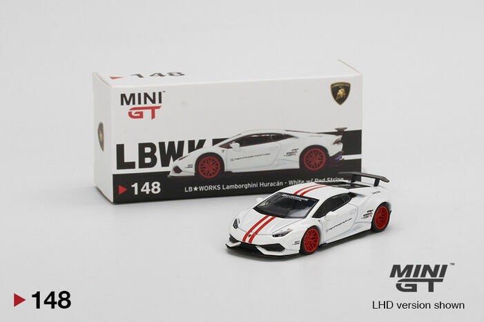 MINI GT 148 LB WORKS Lamborghini Huracán ver. 1 White w/ Red