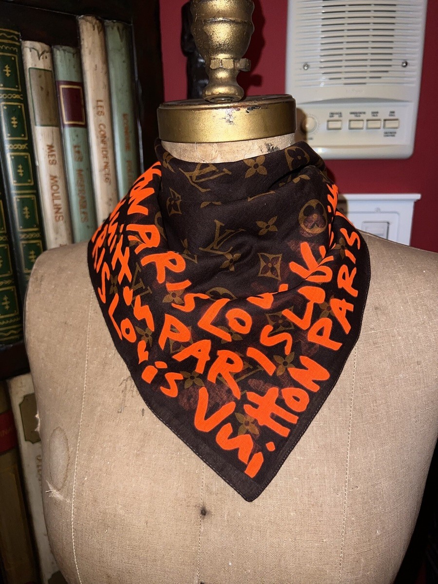 NEW LOUIS VUITTON Stephen Sprouse Graffiti 100% Cotton Scarf In