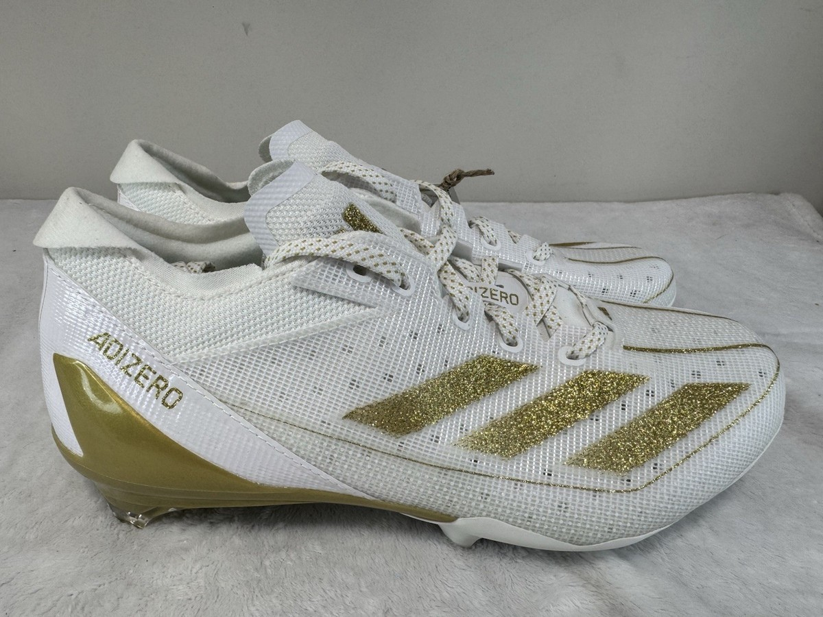 Size 7 Men's Adidas Adizero Electric White Gold Football Cleats
