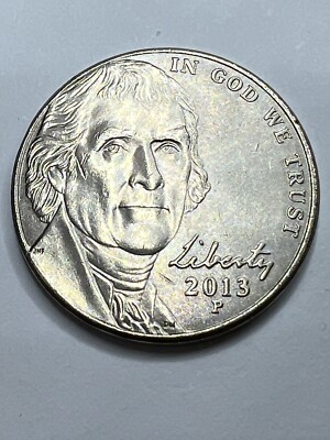 2013 P Jefferson nickel ERROR CUT IN JEFFERSON FRONT HEAD AND FACE