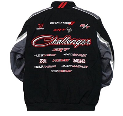 Authentic Dodge Challenger Jacket Collage Logo Black Twill Jacket