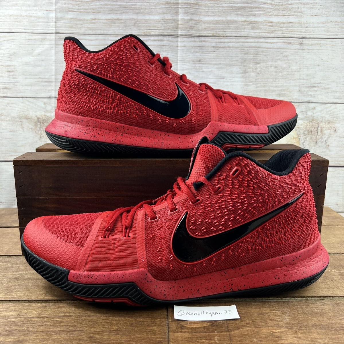 Nike Kyrie 3 'Candy Apple' Red Black Kyrie Irving 852395-600 Men's