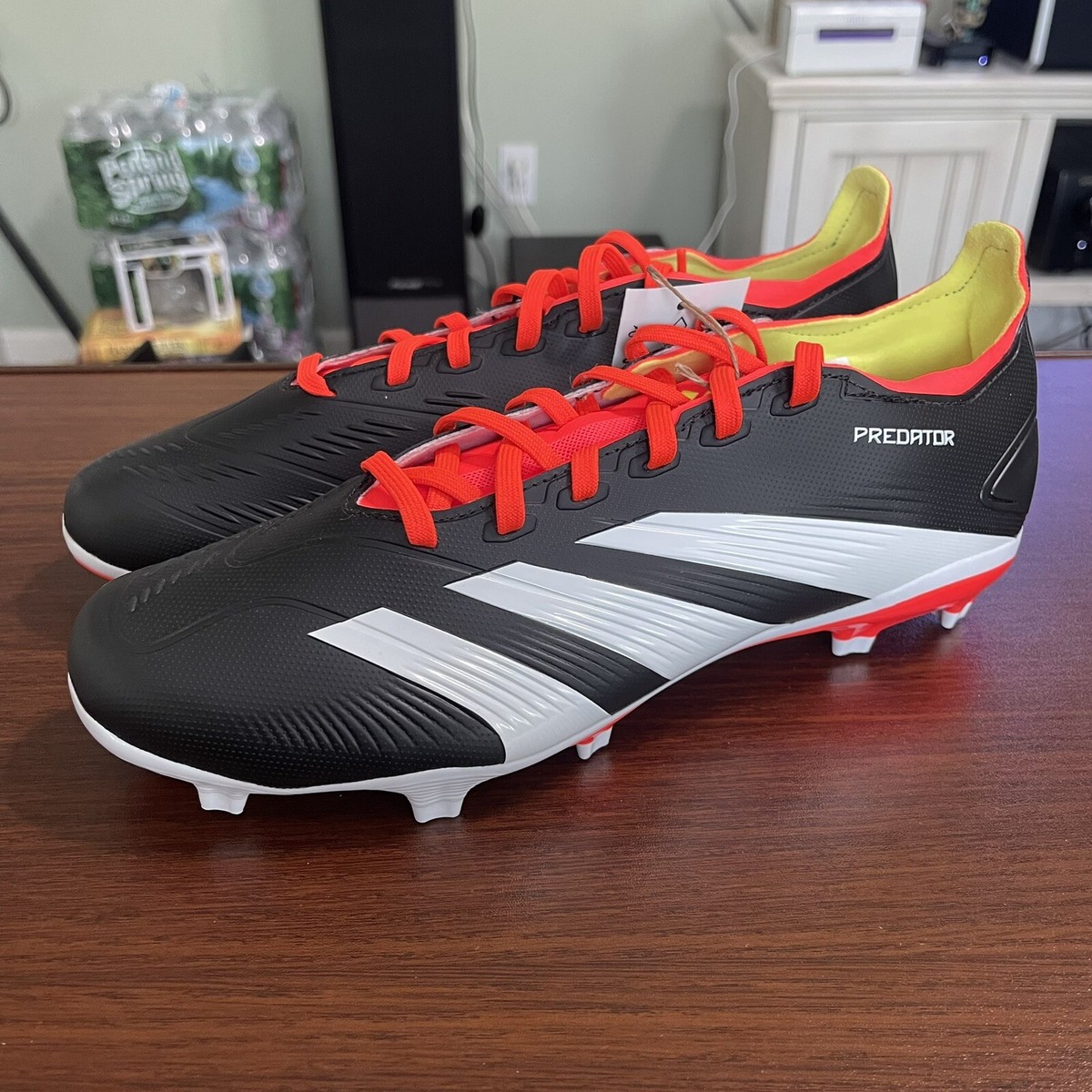 adidas Predator League L FG Soccer Cleats Black White Orange