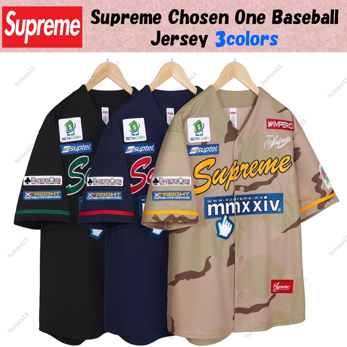 Supreme Chosen One Baseball Jersey Black Navy Desert Camo 3colors