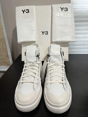 New Y-3 Yohji Yamamoto Ajatu Court High White Sneakers MEN'S 9.5