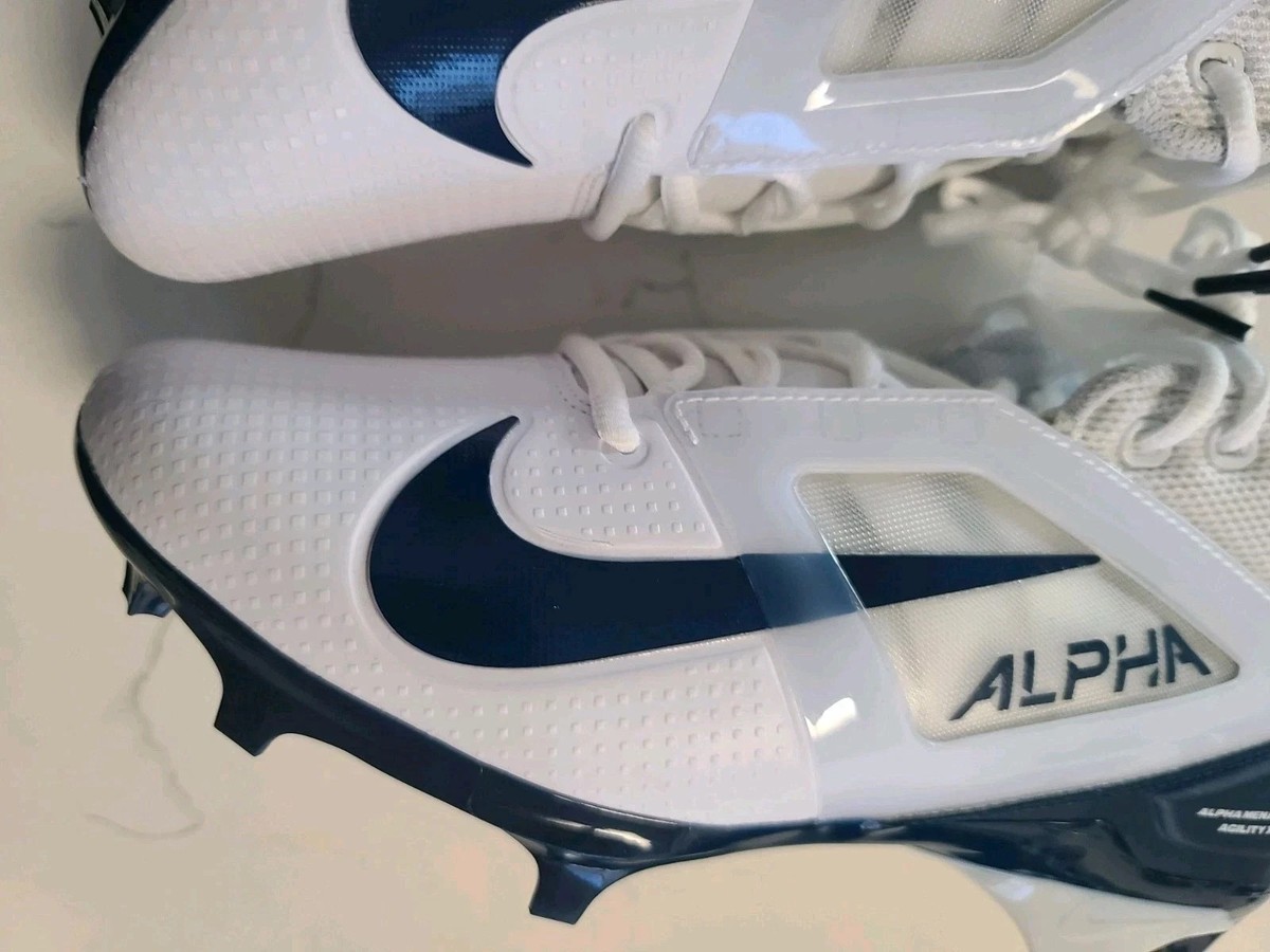 Men's Size 9 Nike Alpha Menace 4 Pro White Navy Football Cleats