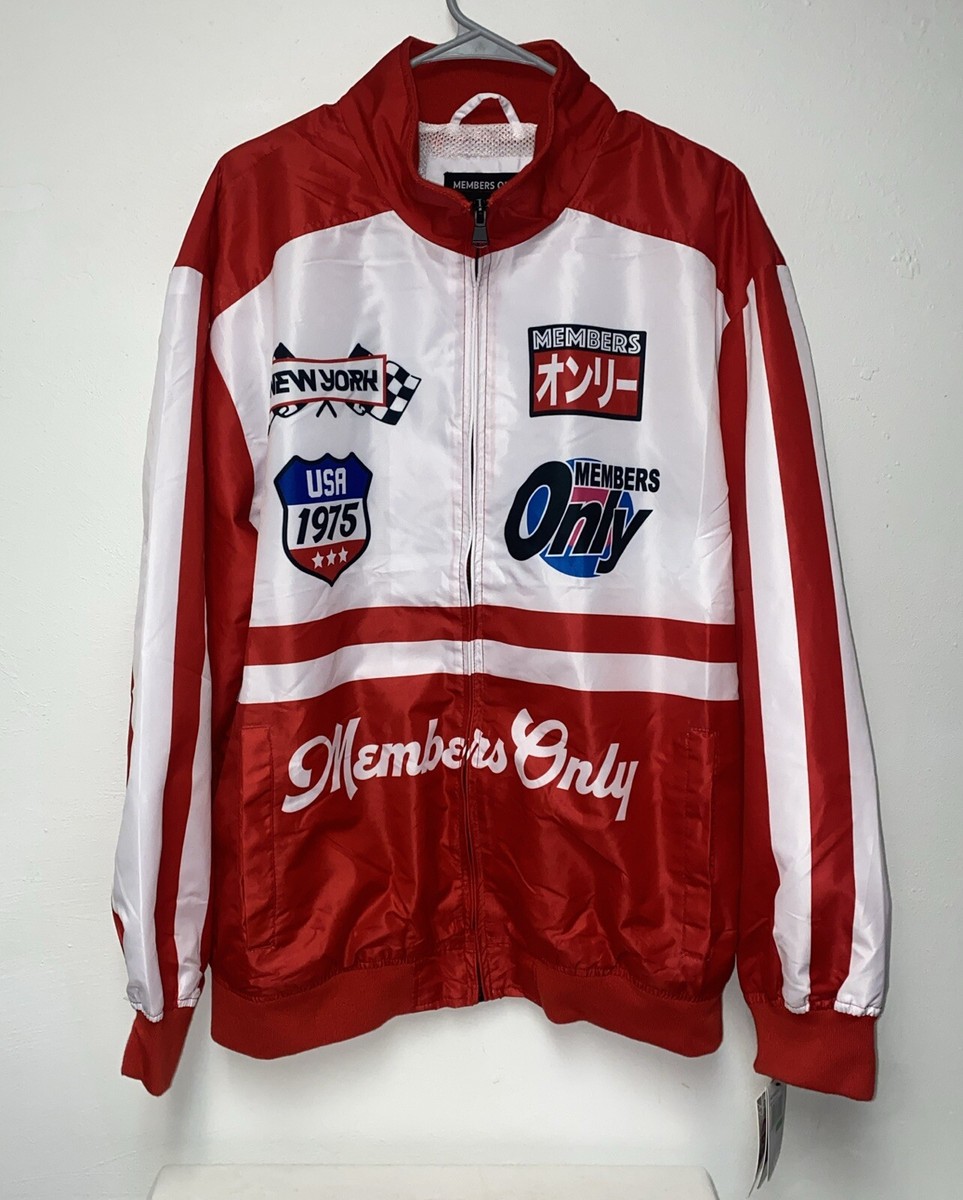 Members Only Racing Team Red Zip Jacket, size Large NWT | eBay