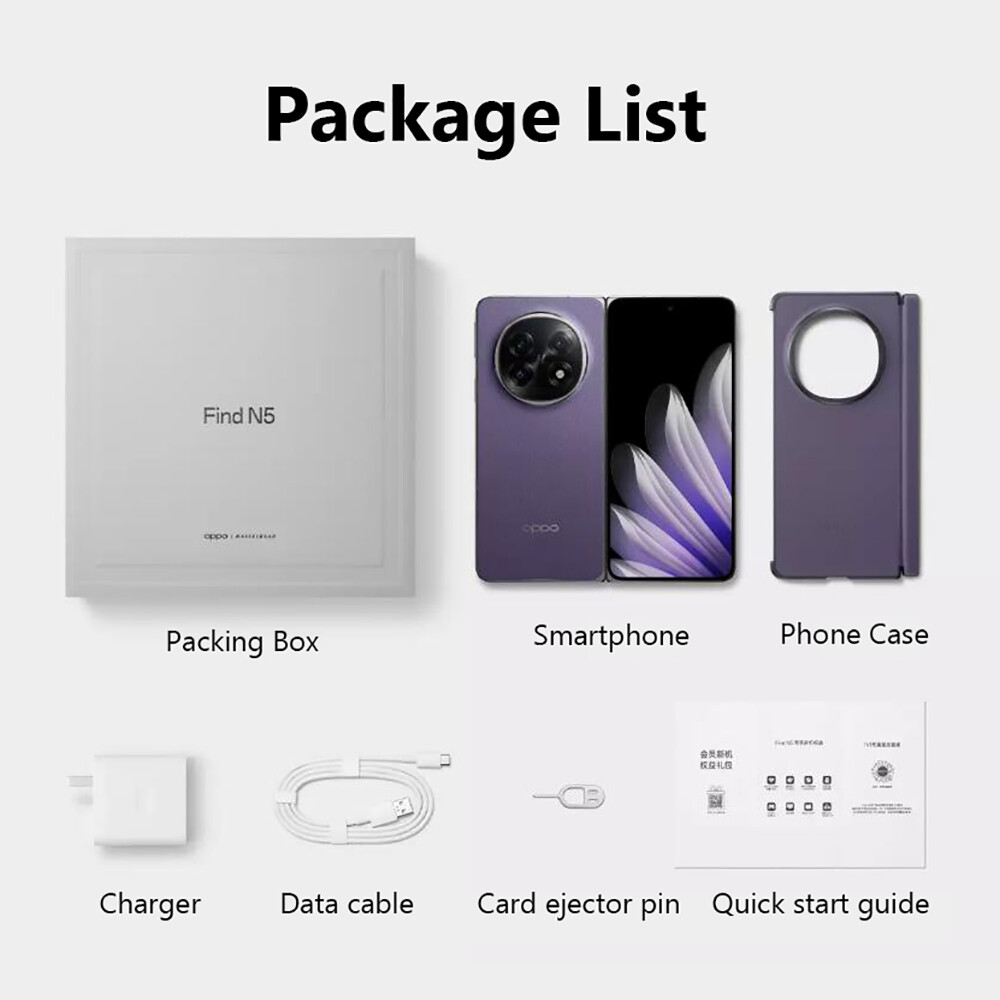 OPPO Find N5 5G Foldable Phone Satellite Snapdragon 8 Elite 16GB+