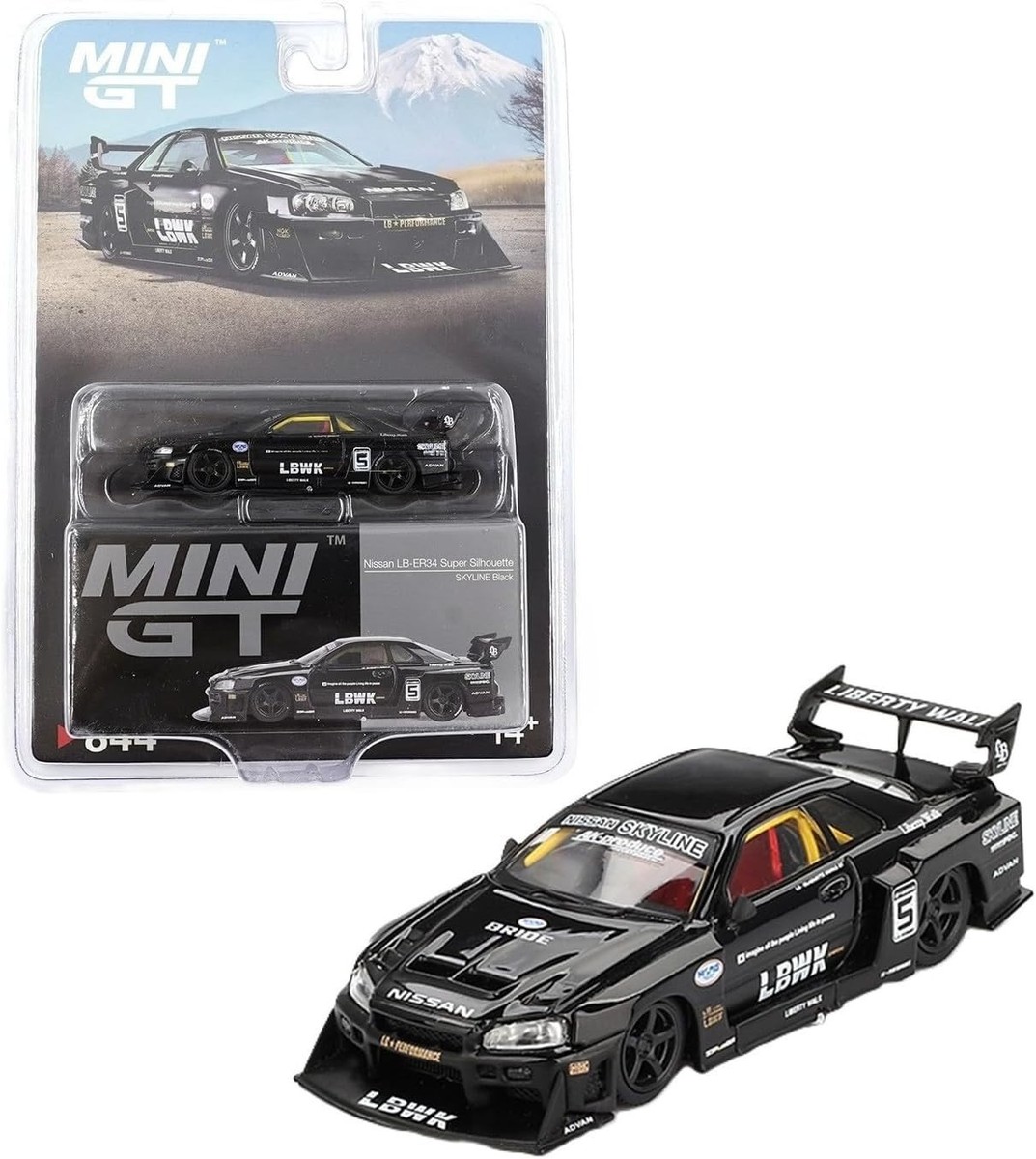 Mini GT 1:64 Nissan LB-ER34 Super Silhouette SKYLINE Black LBWK