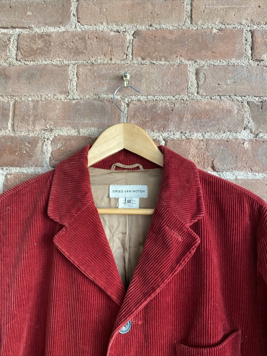 Dries Van Noten Vintage Men's Jacket Coat, Sz 52 Belgium Red