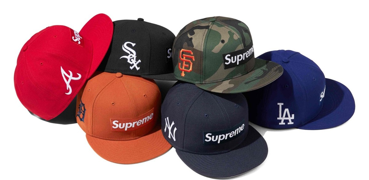 Supreme MLB Teams Box Logo New Era Cap 59Fifty 6colors Size 7-8