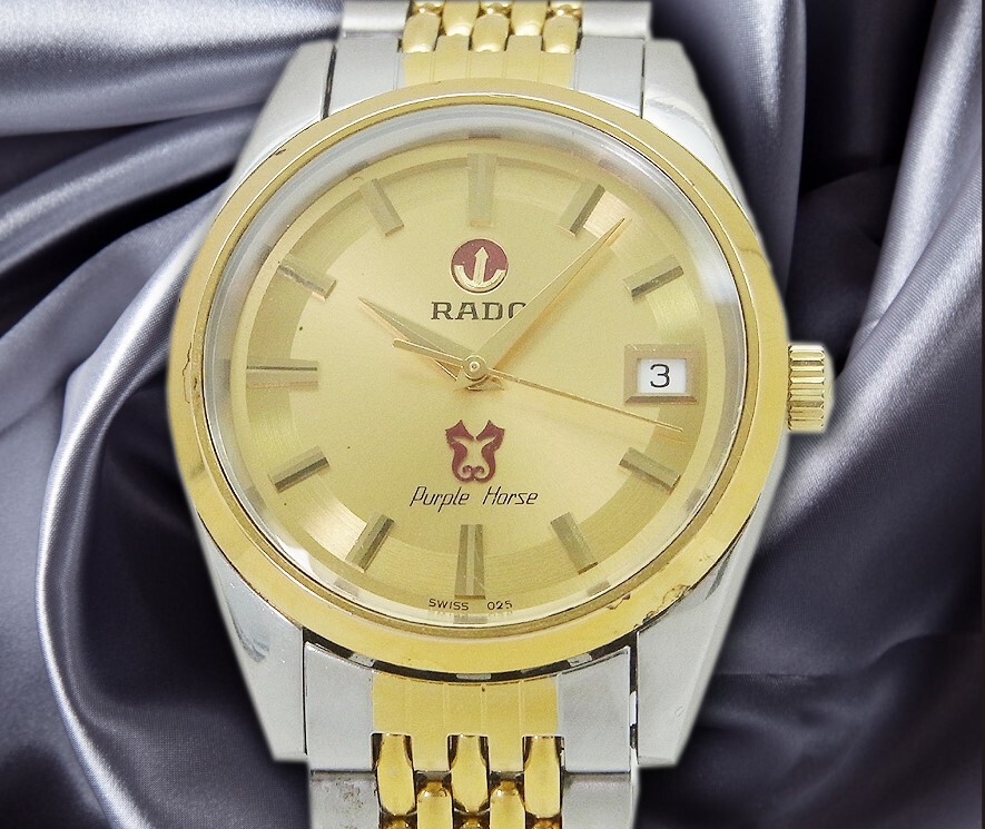 RADO Purple Horse 633.3672.4 Gold Dial Automatic Winding Men's