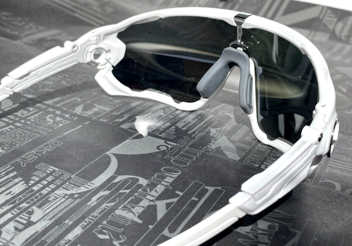 NEW Oakley JAWBREAKER White w POLARIZED Galaxy Blue Mirror Lens