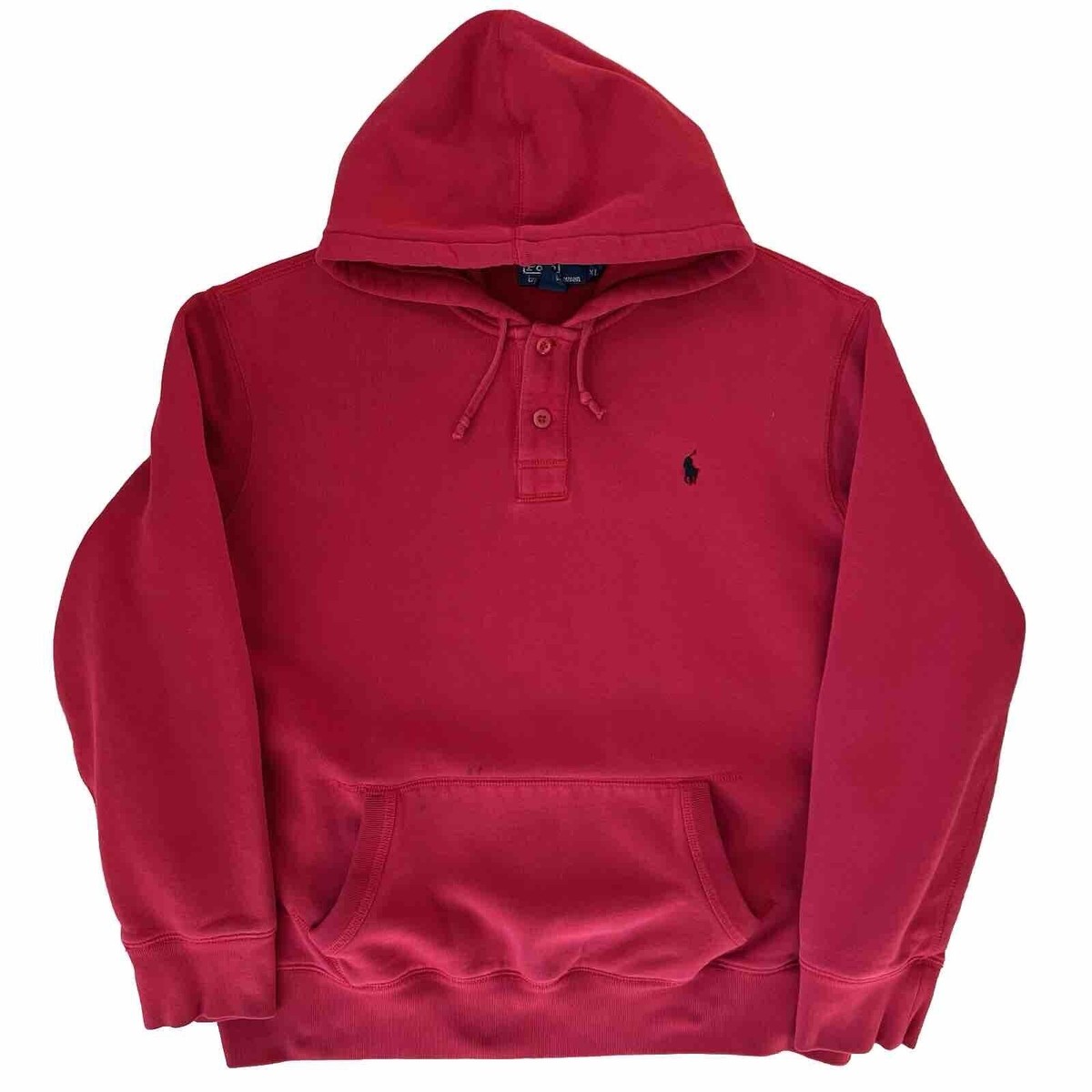 Vintage Polo Ralph Lauren Hoodie XL Red 90s New York Streetwear