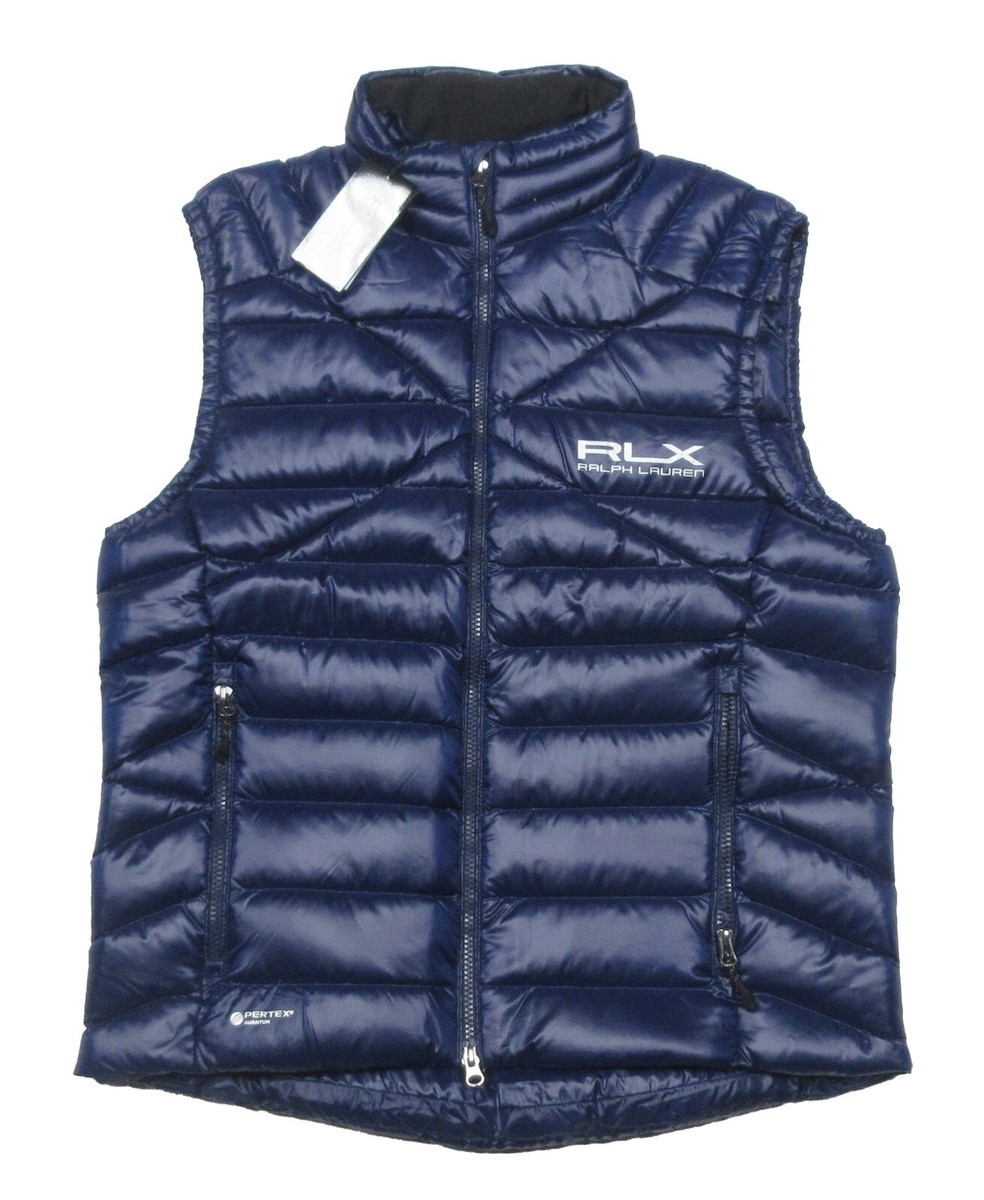 RLX Ralph Lauren Men's Navy Quilted Puffer Down Full Zip Vest $368