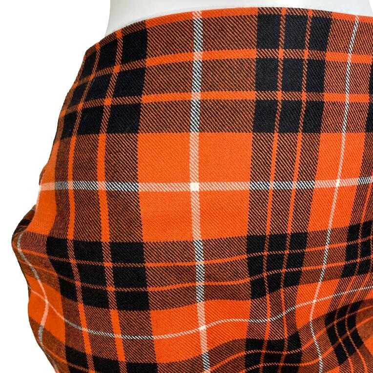 VIVIENNE WESTWOOD Anglomania Wool Pin Tuck Orange & Black Plaid