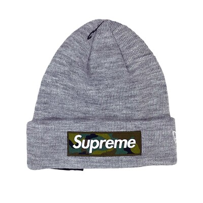 Supreme x New Era FW23 Box Logo Beanie Heather Grey | eBay
