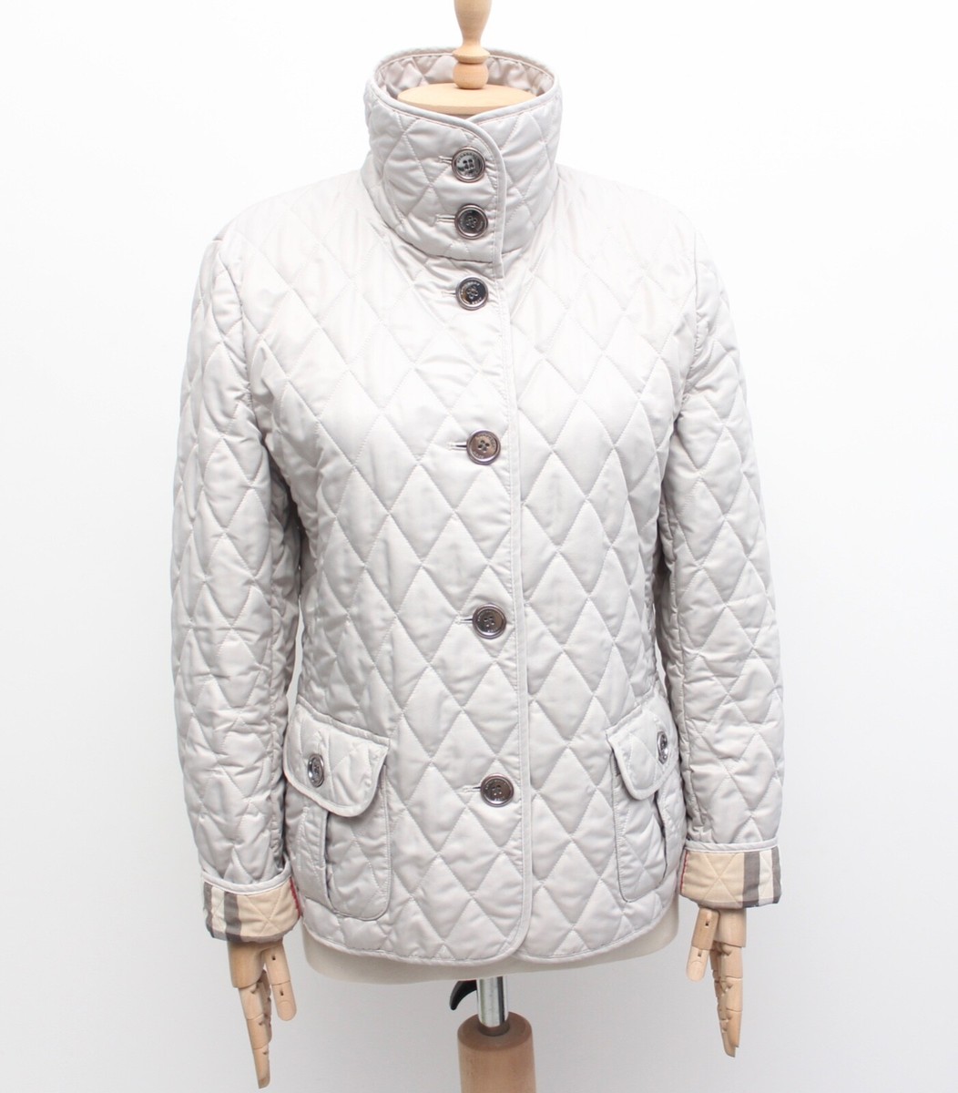 Women's BURBERRY BRIT Quilted Jacket Coat Blazer Nova Check Lined