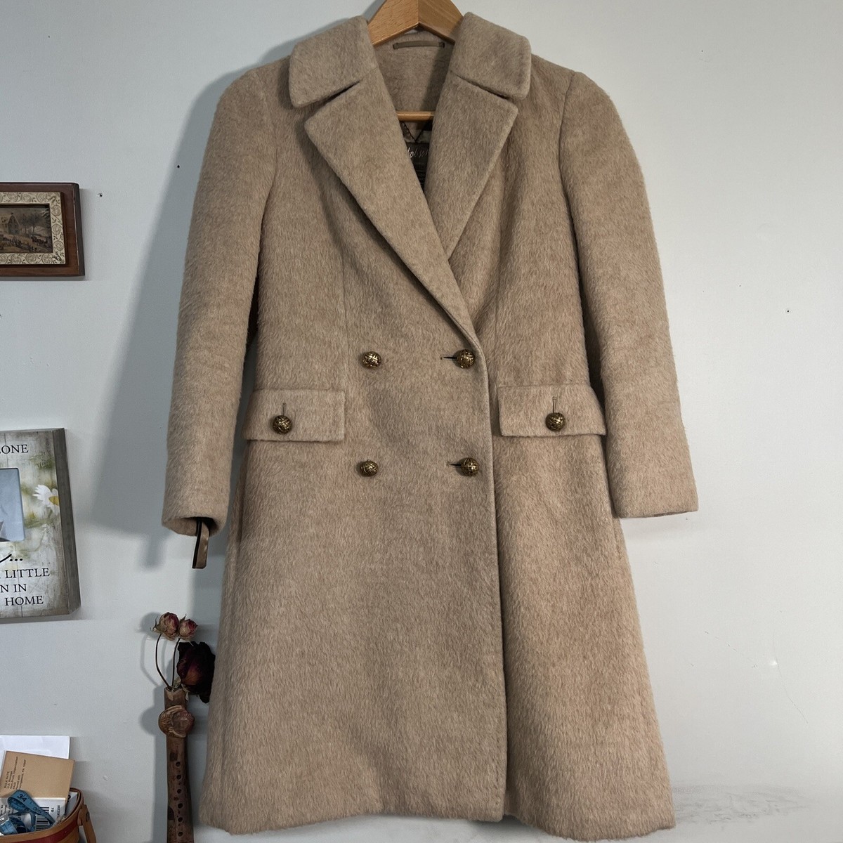 Vtg Hobson Handmade In Denmark Llama Wool Coat Size Small? 100