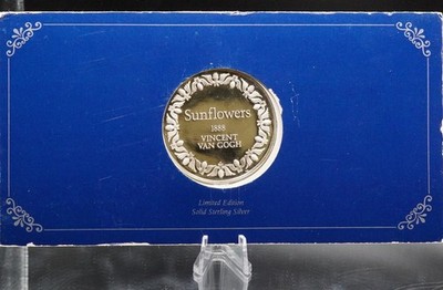 1974 SUNFLOWERS Vincent Van Gogh Franklin Mint 1888 2oz 925 Silver
