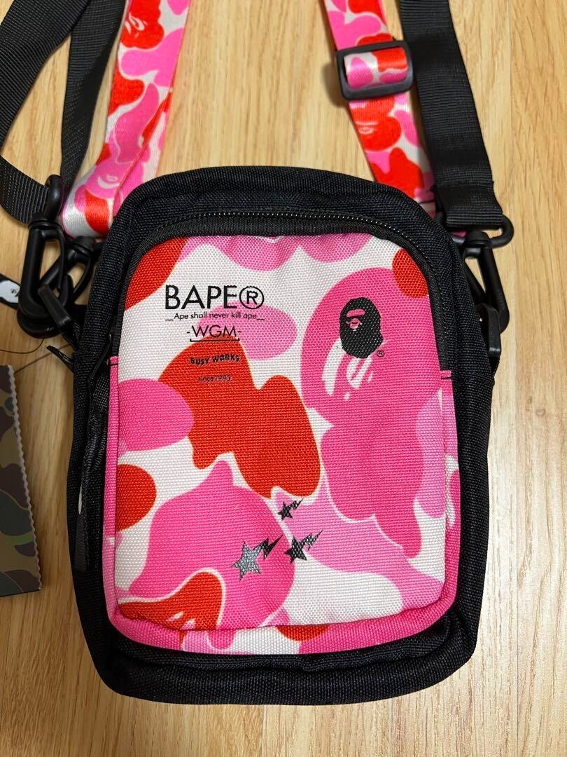 A BATHING APE Camouflage Shoulder Bag PINK 17 × 12 x 6.5㎝ strap