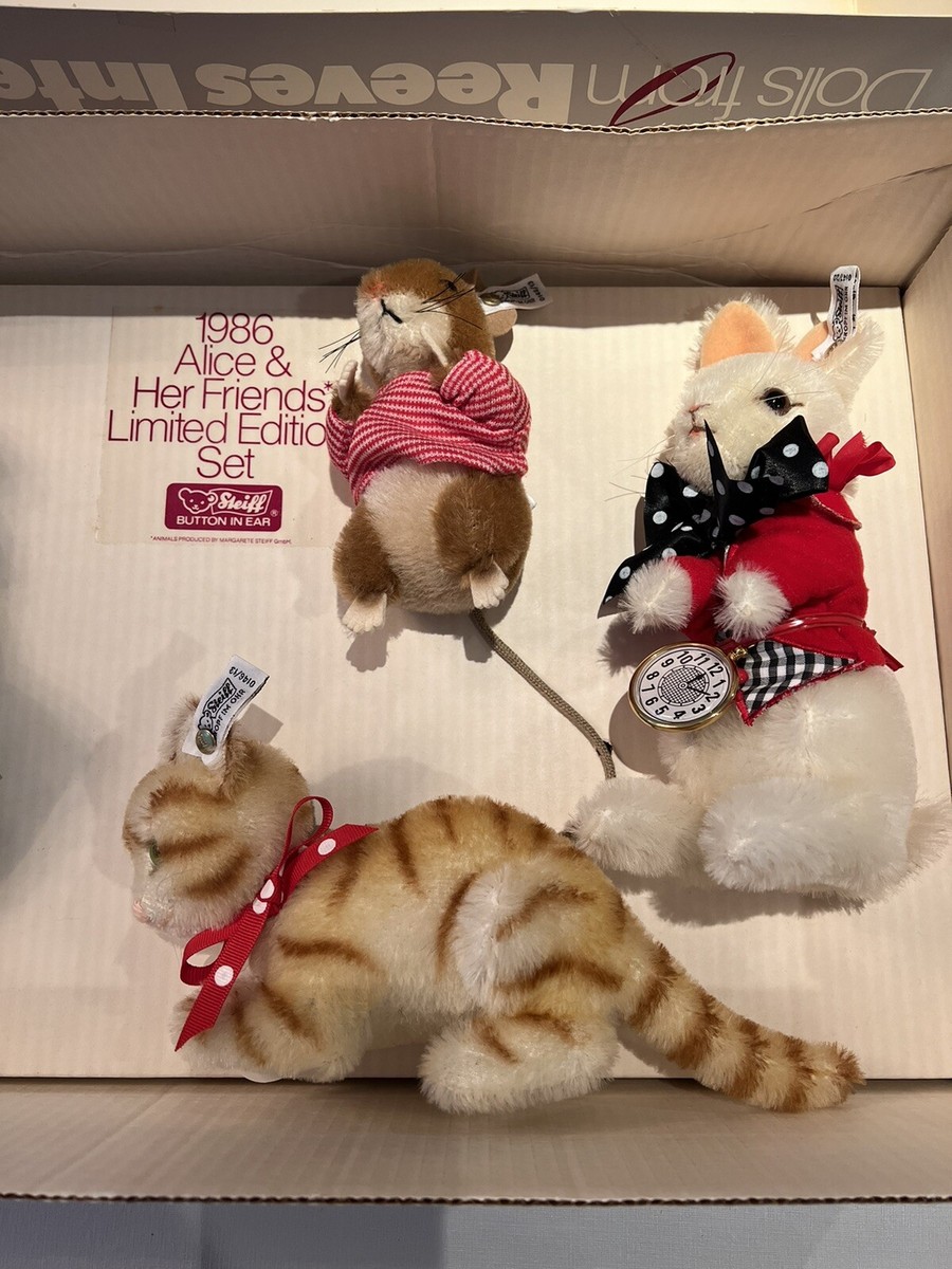 STEIFF Alice in Wonderland and Friends Doll Set 1986 4005 NOI new