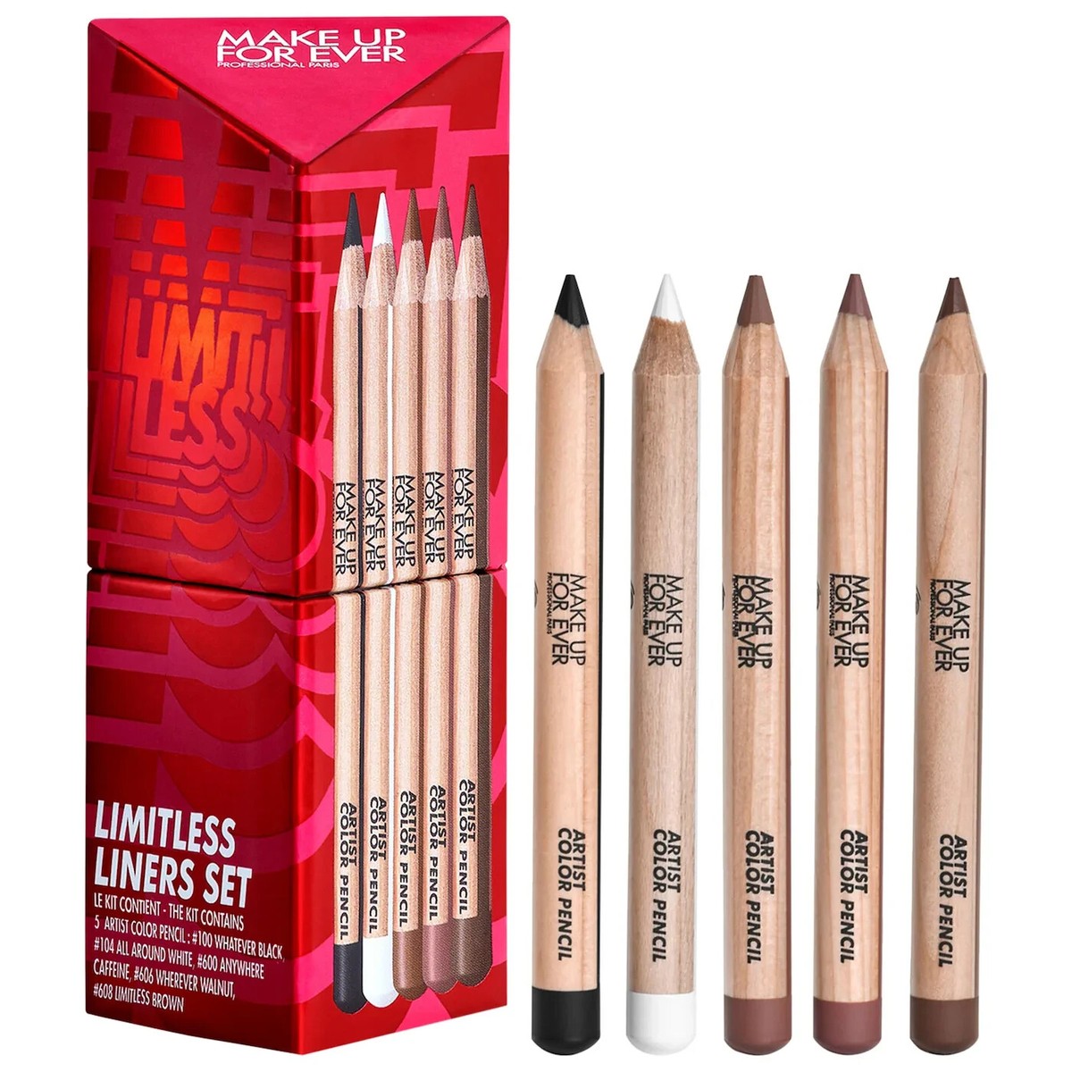 MAKE UP FOR EVER Mini Artist Color Pencil Lip & Eye Liner Set (5