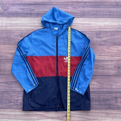 Adidas Vintage Ortalion Windbreaker Track Jacket Sz Large 90s Y2K