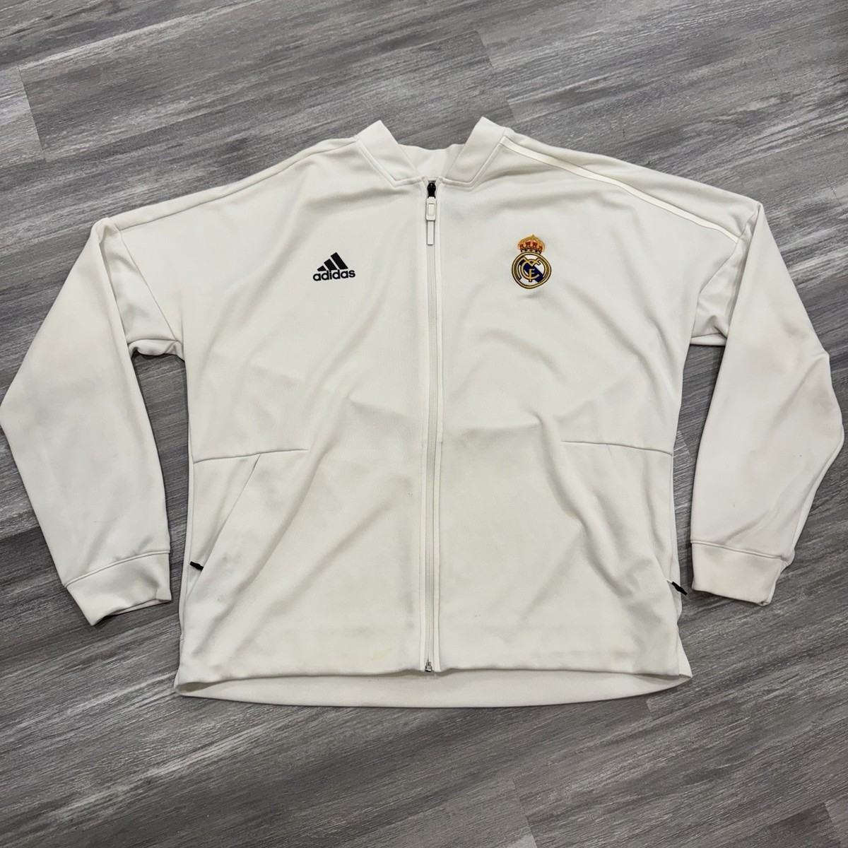 Adidas Jacket Mens Medium Real Madrid ZNE Anthem Full Zip Football