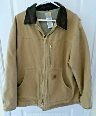 Carhartt Tan Duck Canvas, Fleece Lined Heavy Duty Coat RN14806