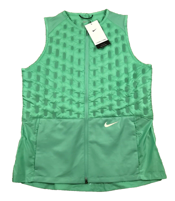 Nike Women's Therma FIT ADV Gilet Running Aeroloft Vest GREEN