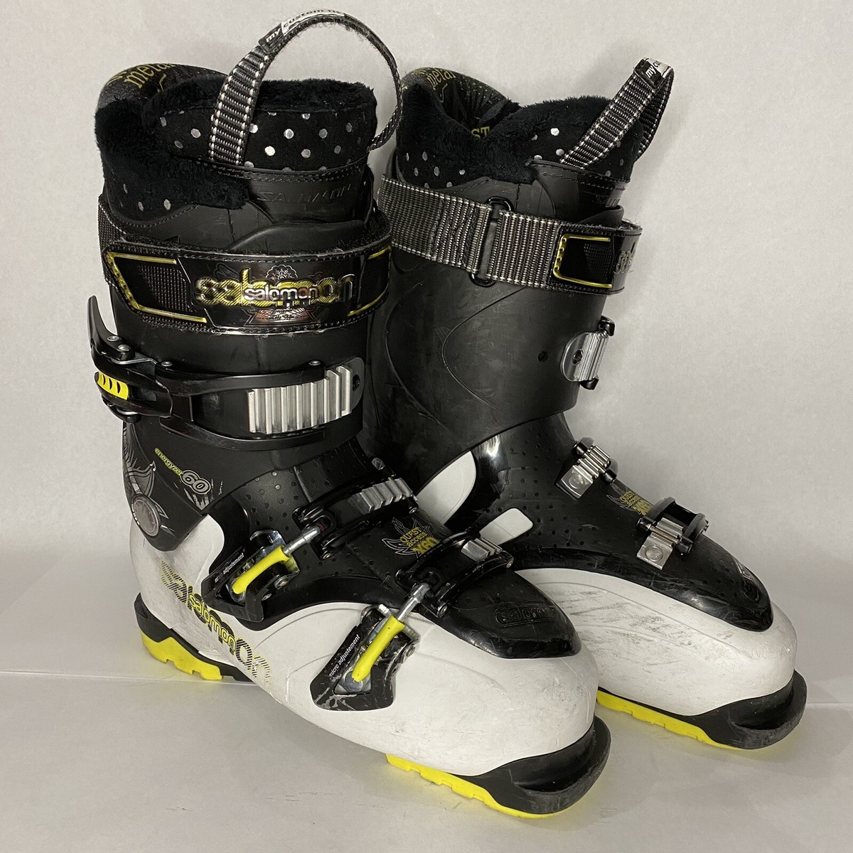 Salomon Quest Access Energyzer 60 Black White Ski Boots Size 26.0