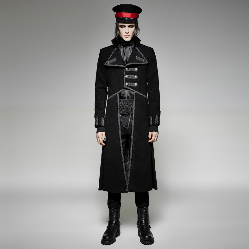 Punk Rave The Undertaker Jas Zwart Coat Gothic Military Uniform