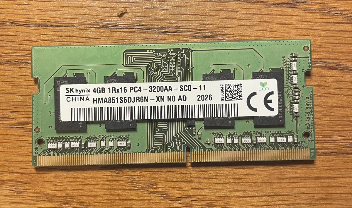 SK Hynix (4GB) DDR4 1Rx16 (PC4-3200AA) Laptop RAM Memory