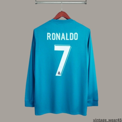 Ronaldo #7 Real Madrid Jersey 2017-2018 UEF A Retro Long Sleeve