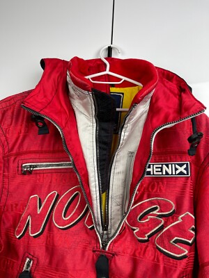 Vintage 90's Norway Alpine Ski Team Mens Red Jacket Phenix Snow