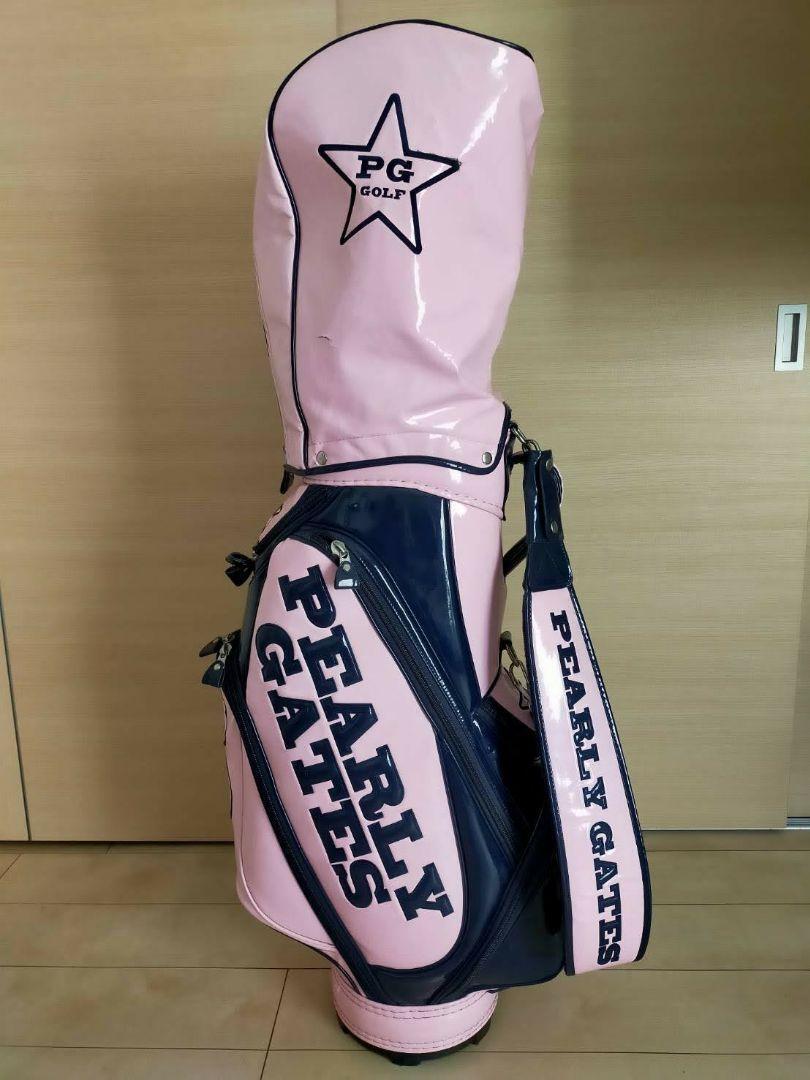 PEARLY GATES Golf Caddy Bag PG 89 Smile Logo Pink/Navy Enamel | eBay