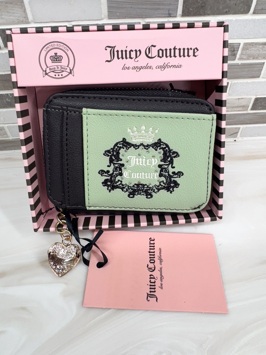 Juicy Couture Heritage Small Square Credit Card Wallet Green