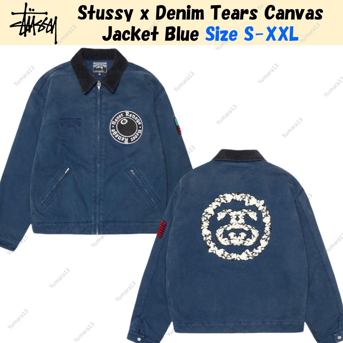 Stussy x Denim Tears Canvas Jacket Blue Size S-XXL | eBay
