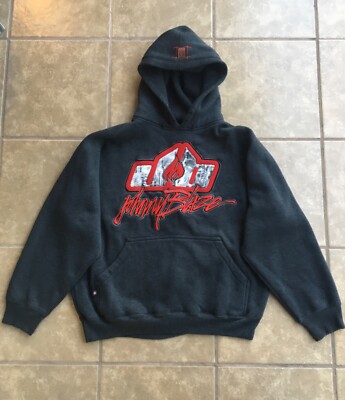 Johnny Blaze Hoodie Sweatshirt Size XL Grey Embroidered 90s VTG | eBay