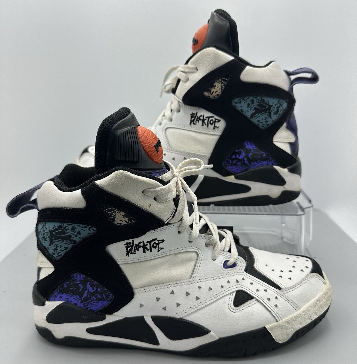 Reebok Blacktop Battleground J White Pump Aztec Purple V60535 US