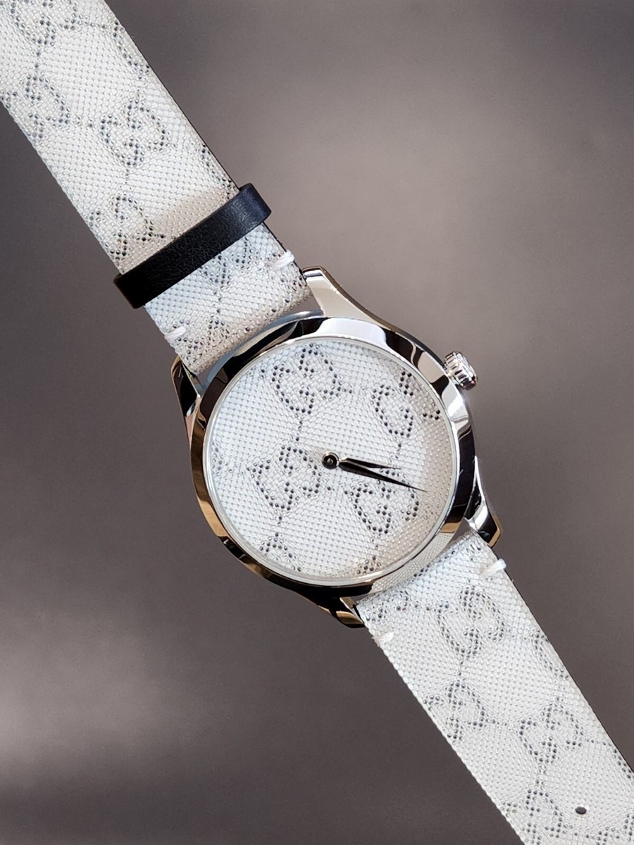 Gucci G-Timeless Steel GG Motif Hologram Dial Quartz Unisex Watch