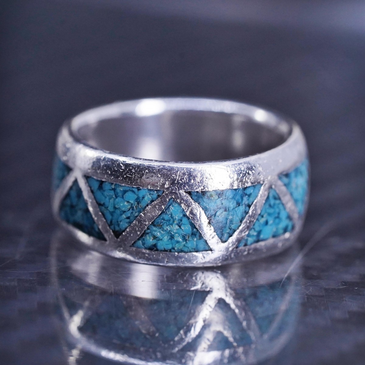 size 4.5, Taxco Mexican southwestern sterling silver 925 zigzag