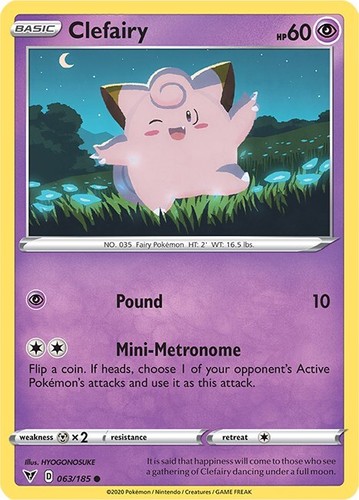 2020 Pokemon TCG Clefairy 063/185 Vivid Voltage Common | eBay