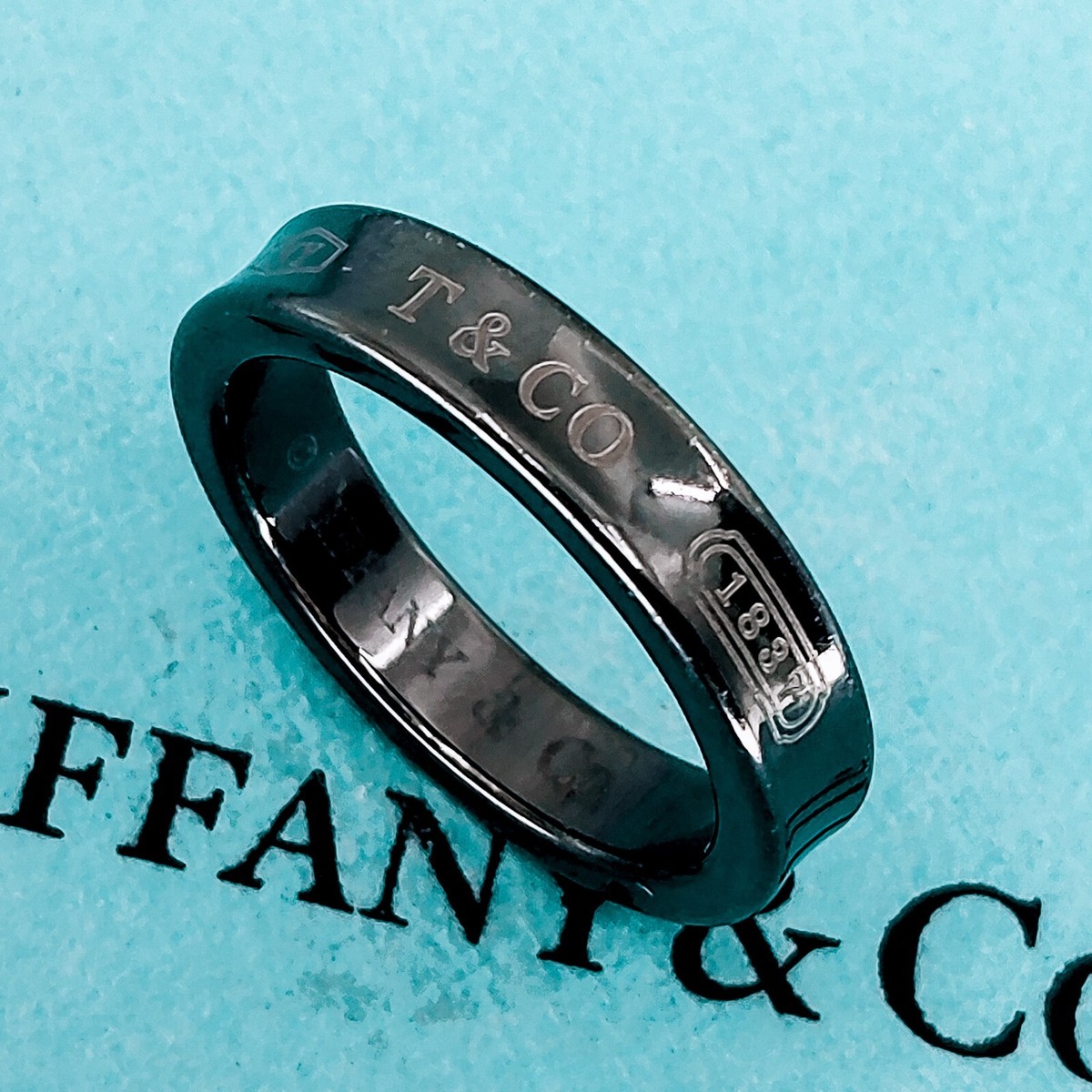 Tiffany & Co. 1837 Narrow Ring Size US 5.5 Black Titanium | eBay
