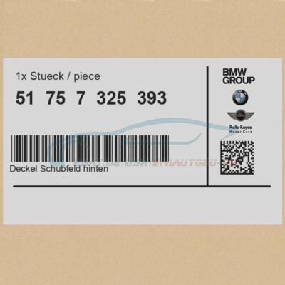 Original BMW 51757325393 - Deckel Schubfeld hinten | eBay