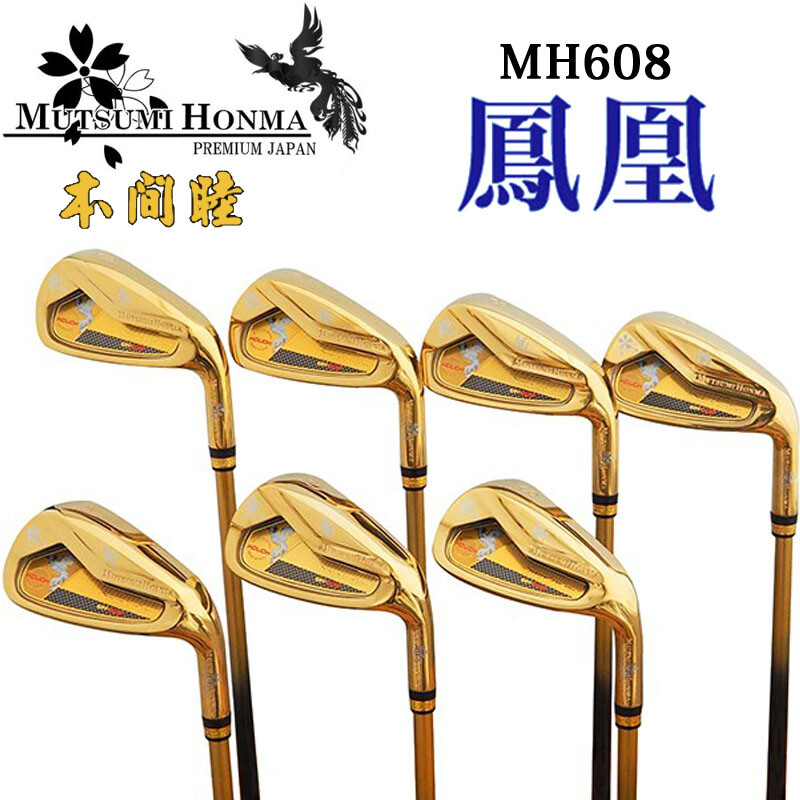 MUTSUMI HONMA Golf Japan MH608 HOUOH Gold IRON SET #6,7,8,9,Pw,Aw
