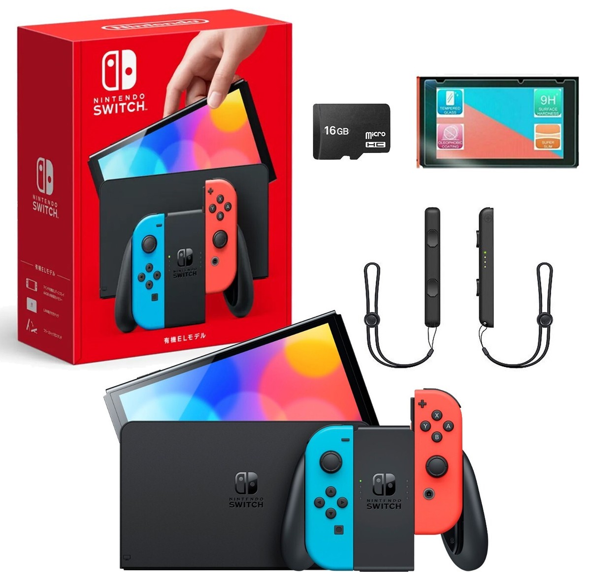 Nintendo Switch OLED 64GB Neon Console + 🛡️ Screen Protector
