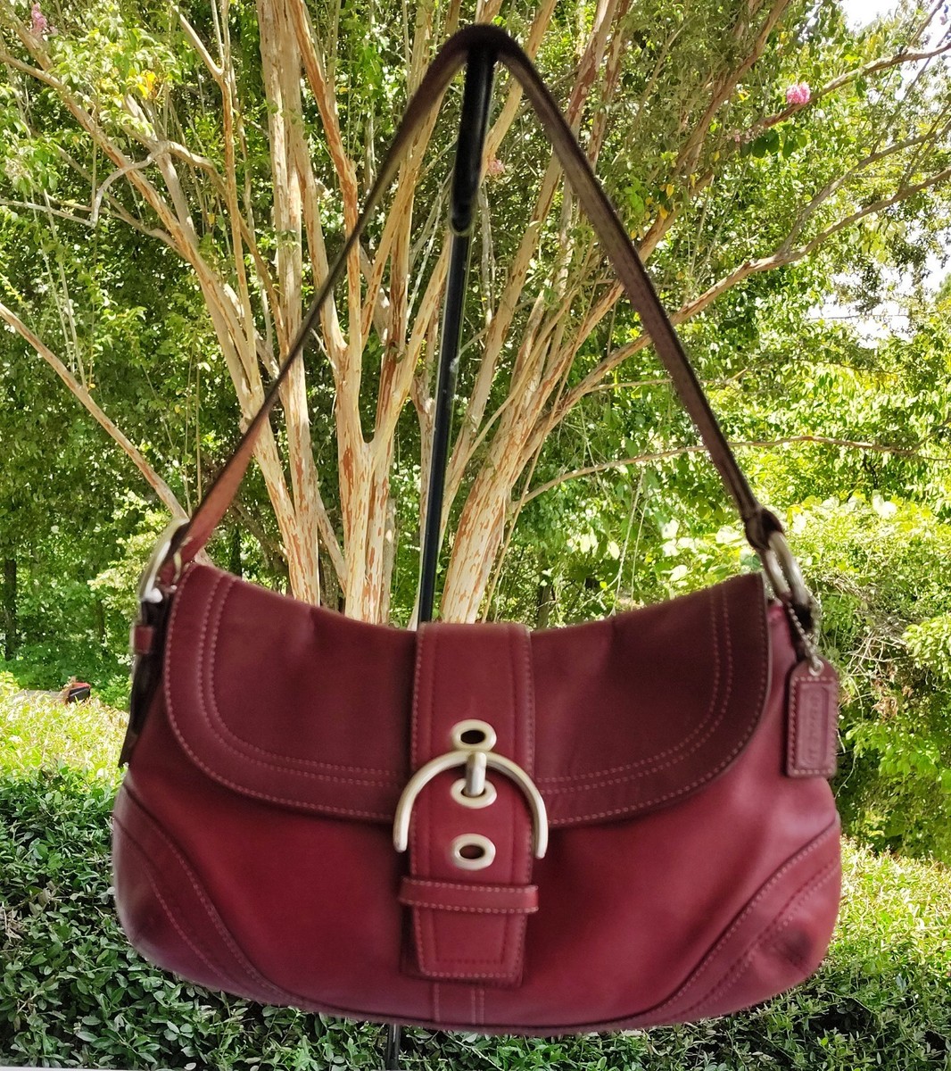 Coach F10910 MEDIUM Vintage Soho Y2K Dark Red Leather Shoulder Bag
